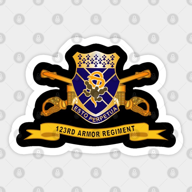 123rd Armor Regiment w Br - Ribbon X 300 Sticker by twix123844